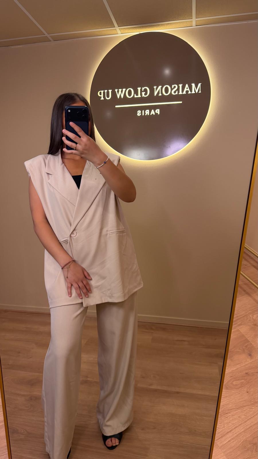 Ensemble Blazer sans manches / Pantalon long