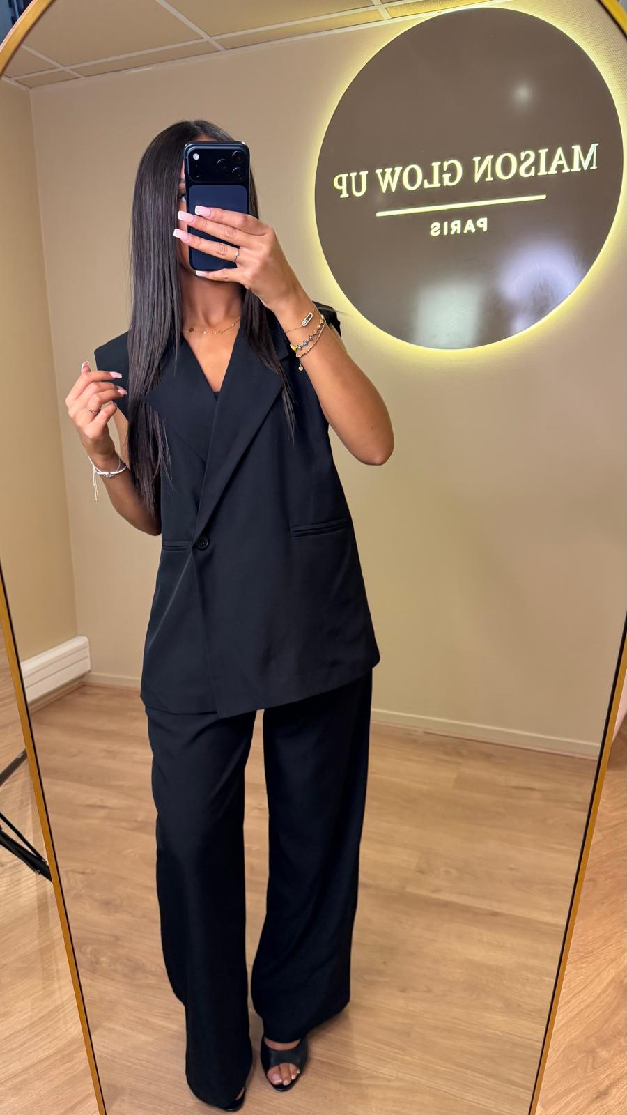 Ensemble Blazer sans manches / Pantalon long